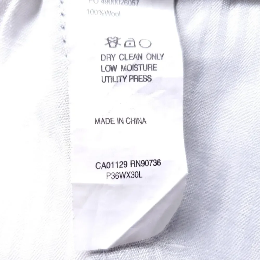 Lauren Ralph Lauren Wool Pleated Cuffed Dress Pants Men 36x30 Gray Glen Plaid